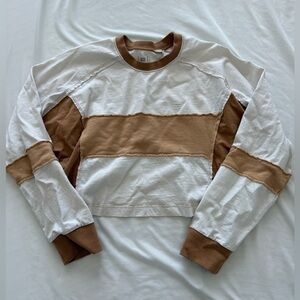 BDG White and Brown Colorblock Sweatshirt sz M